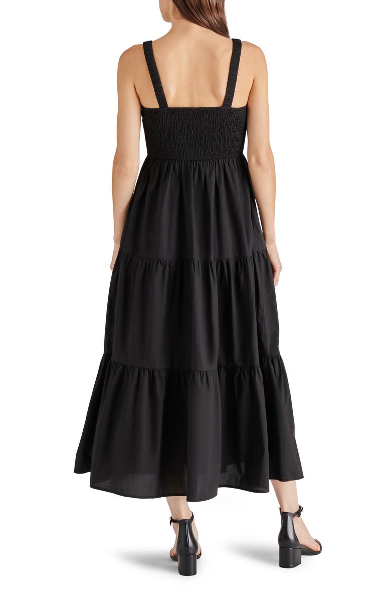 Steve Madden Eliora Tiered Cotton Sundress, Alternate, color, Black