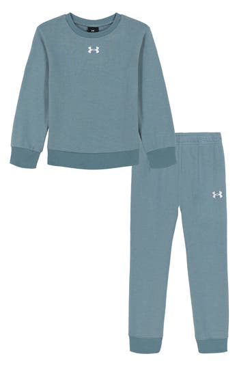 Under Armour Kids' Rival Crewneck Sweatshirt & Pants Set In Green