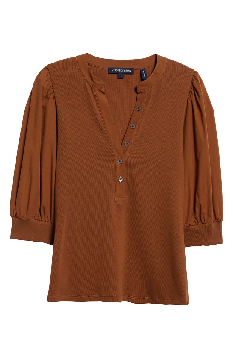Veronica Beard Coralee Front Button Blouse, Alternate, color, Ochre