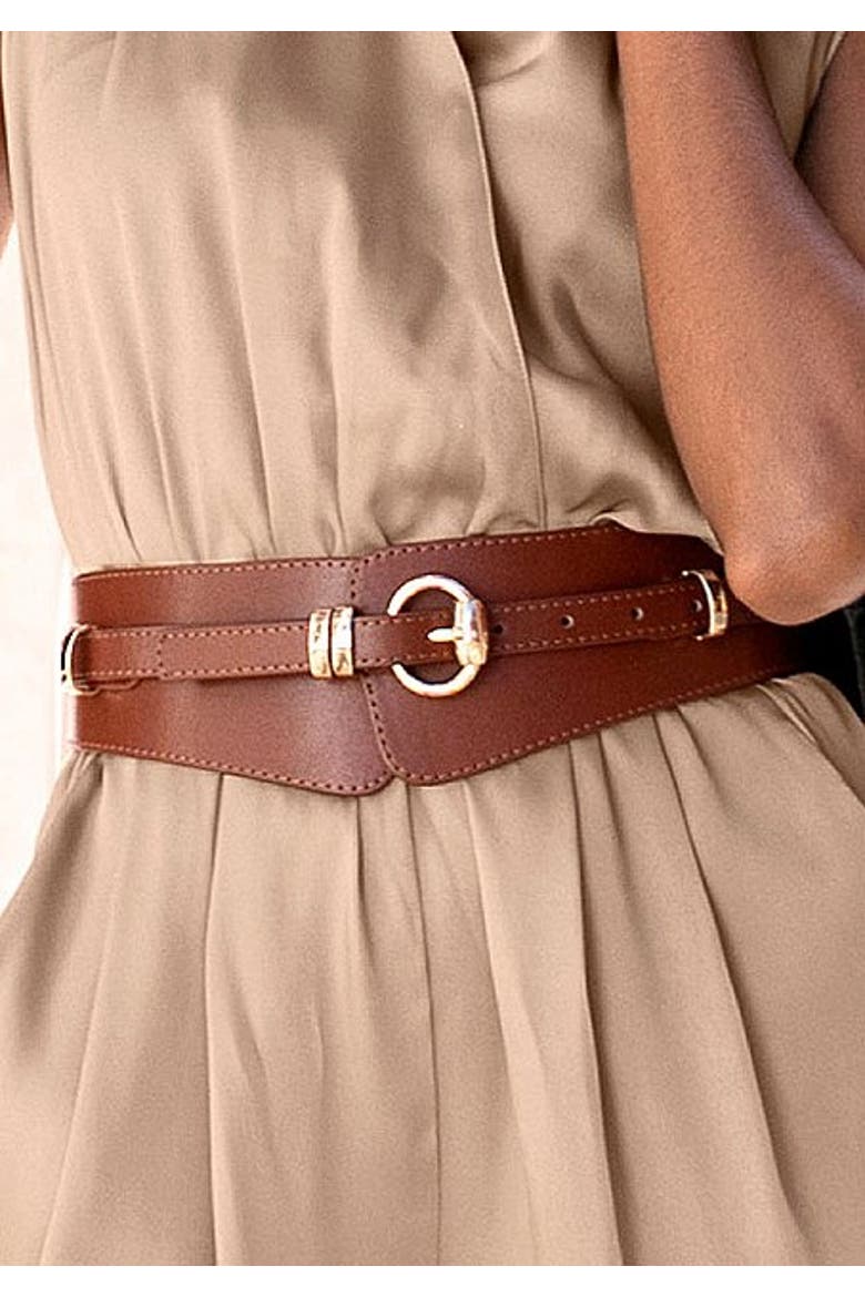 2-In-1 Faux Leather Waist Belt, Alternate, color, Brown