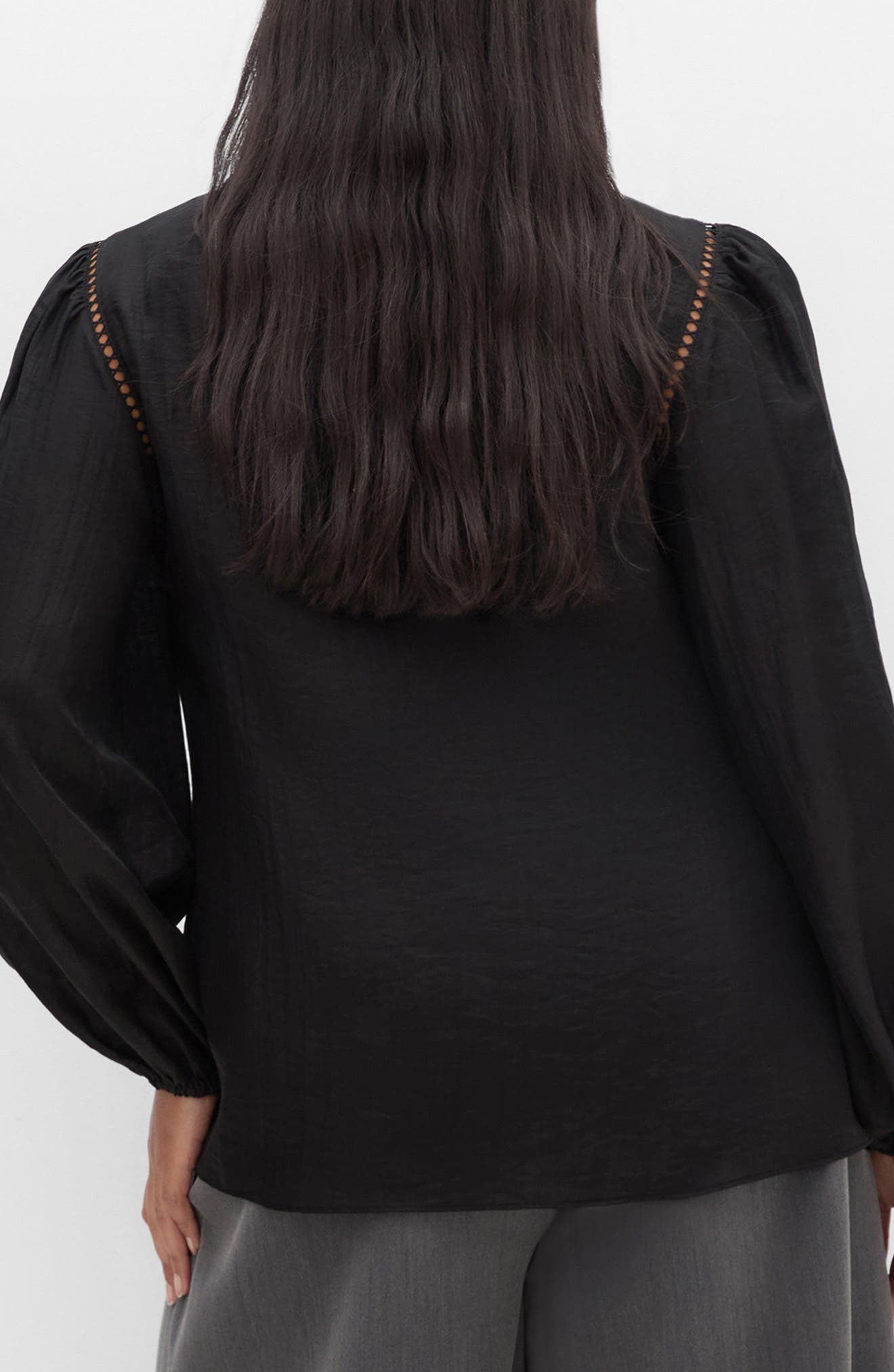 Lorelai Open Stitch Satin Top - image 2