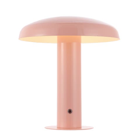Suillius Contemporary Bohemian Rechargeable/Cordless Iron Dimmable Integrated LED Mushroom Table Lamp