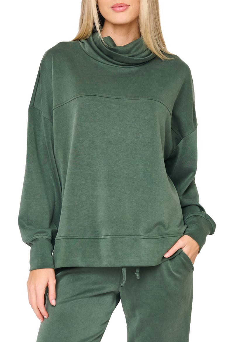 Cowl Neck Sweatshirt, Main, color, HUNTER GREEN