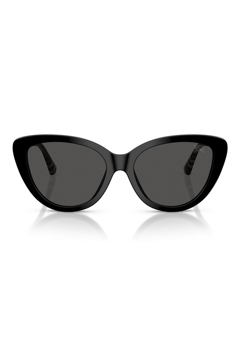 55mm Cat Eye Sunglasses, Main, color, BLACK/DARK GREY