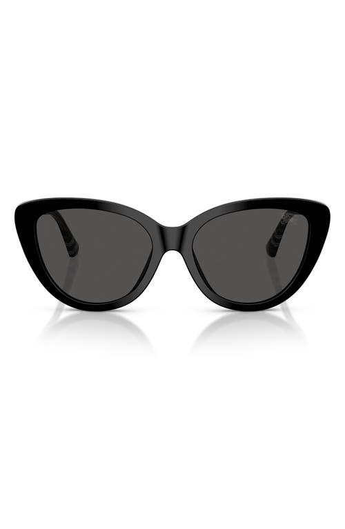 Burberry Be4457f Cat Eye Acetate Sunglasses In Black/dark Grey