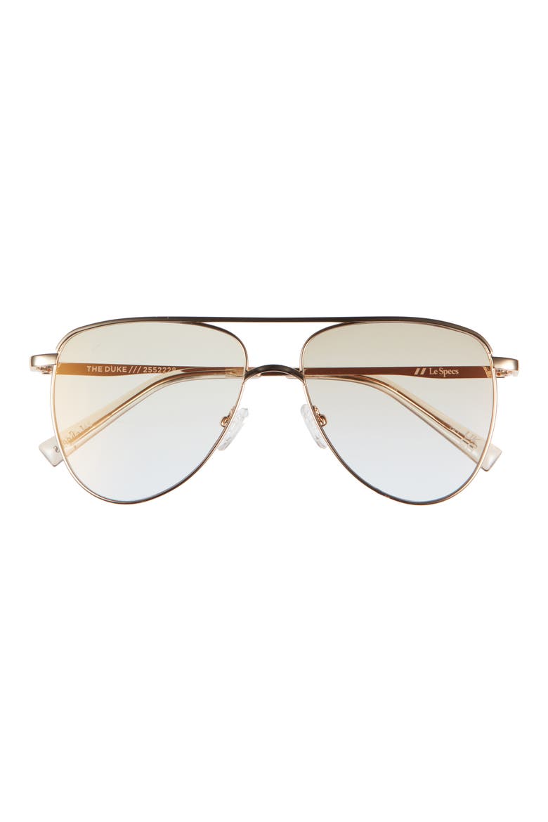 The Duke 57mm Gradient Aviator Sunglasses, Main, color, GOLD