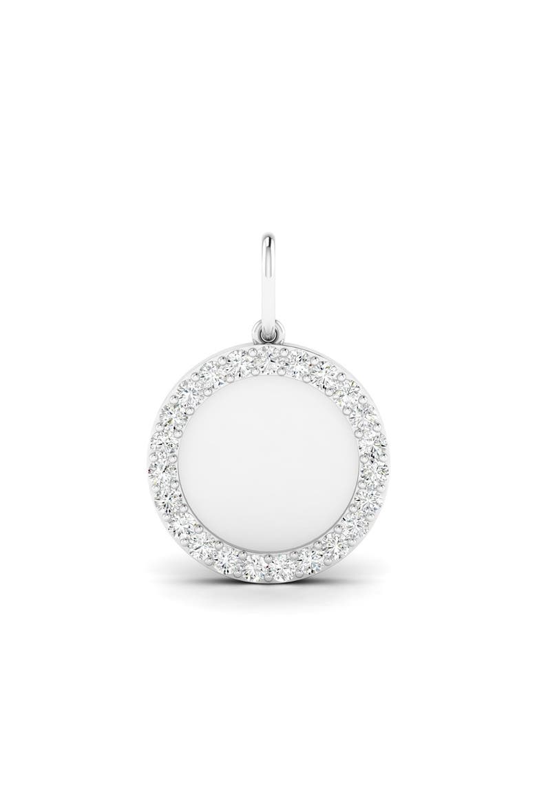 Diamond Medallion Lab Diamond Charm in 14K, Main, color, White Gold