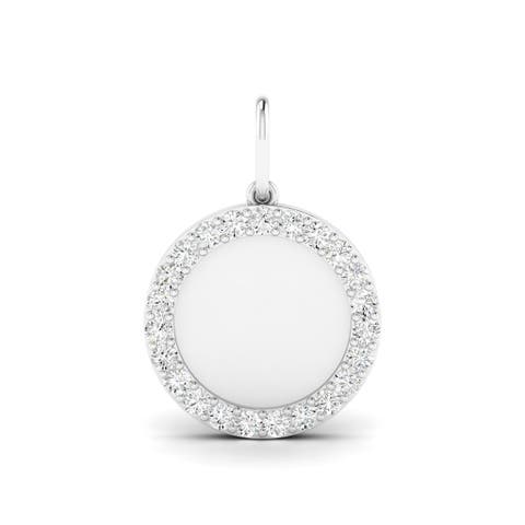 Diamond Medallion Lab Diamond Charm in 14K