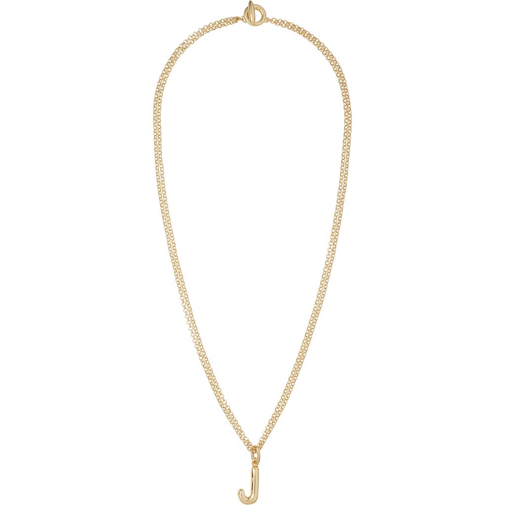 Roxanne Assoulin The Puffy Initial Pendant Necklace In Gold J