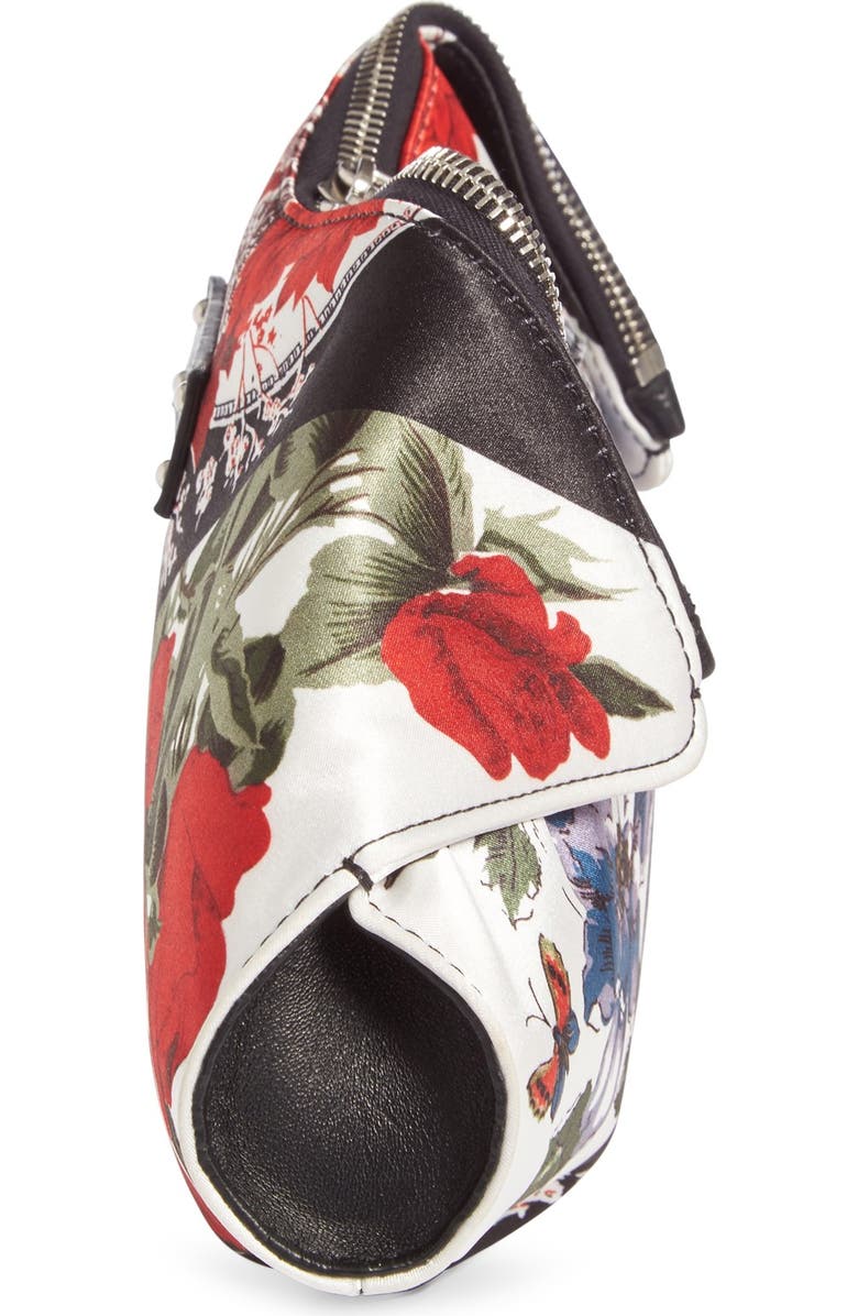McQueen Alexander McQueen Large De Manta Floral Print Leather Clutch, Alternate, color,