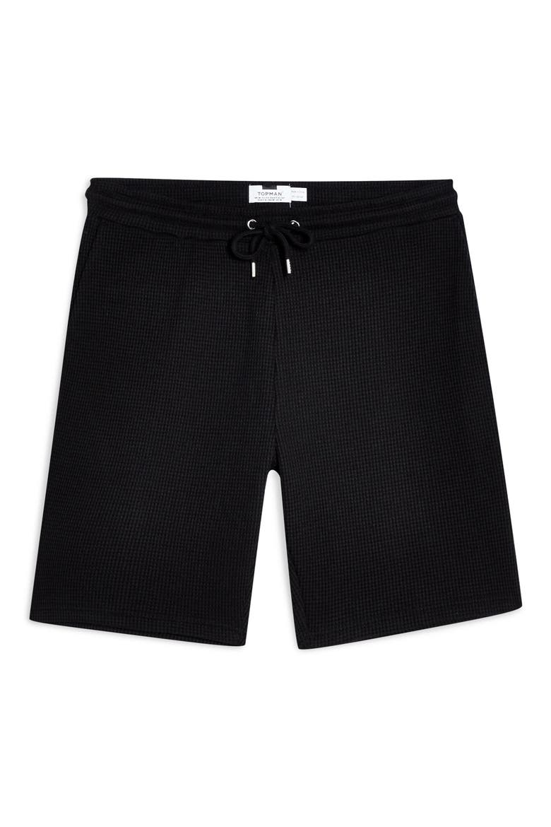 Classic Fit Waffle Knit Shorts, Alternate, color, BLACK