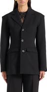 Manière De Voir Claire Wide Shoulder Cinch Waist Blazer