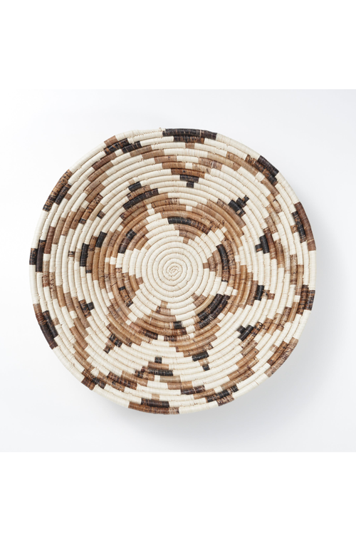 Maadili Collective Large Layered Petal Basket In Brown & Natural Fiber