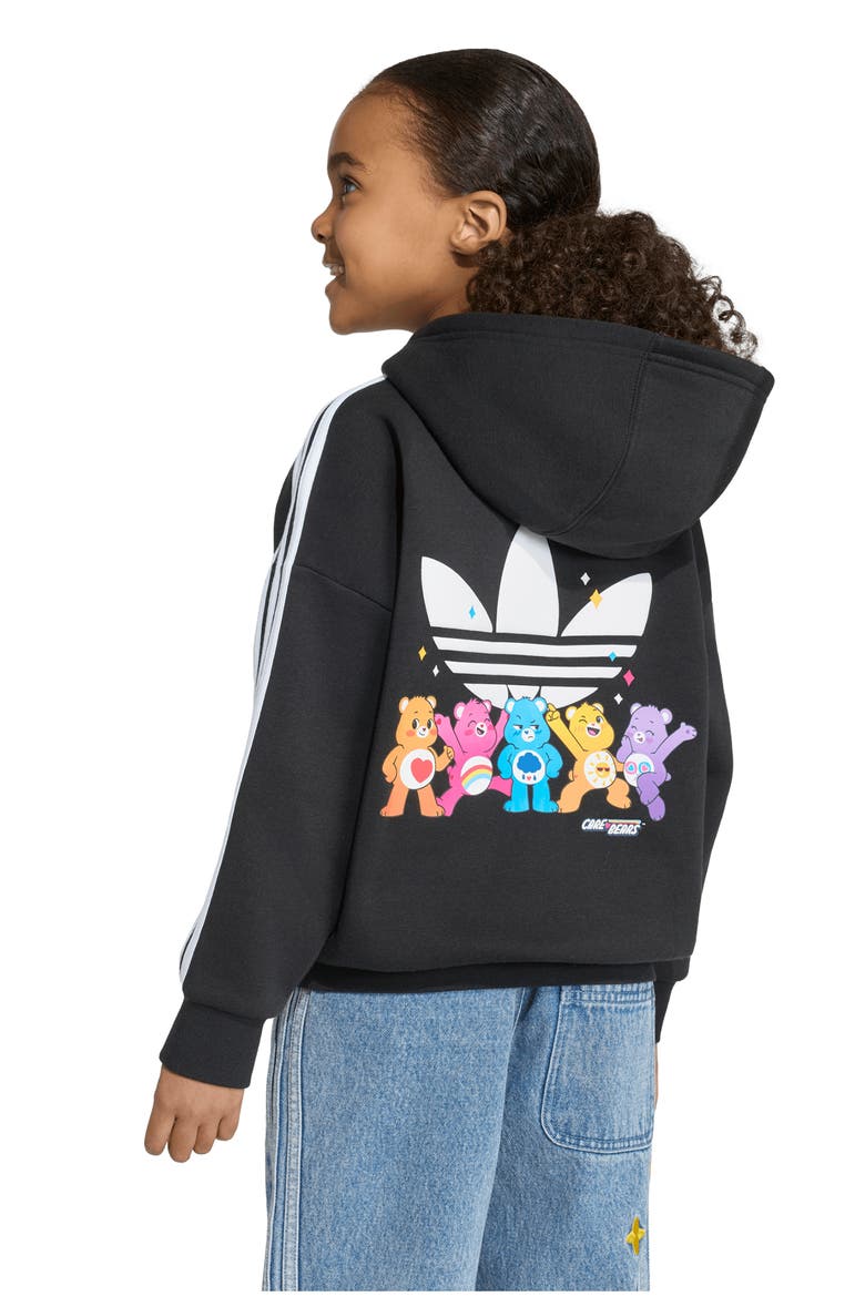 Kids' Care Bears Trefoil Hoodie, Alternate, color, BLACK