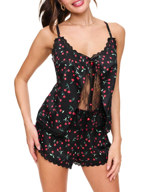 Adore Me Kiora Cami And Shorts Pajama Set In Novelty Black