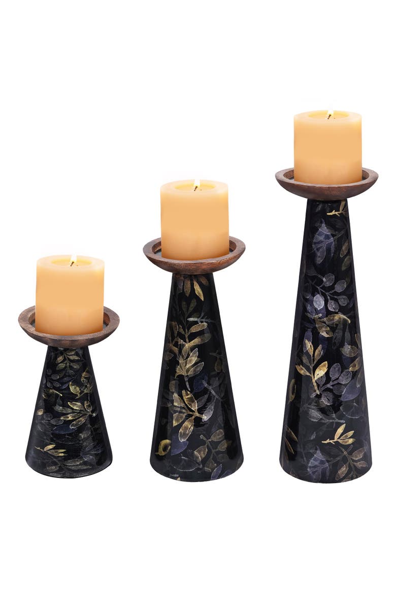 Deep Floral Pillar Candleholder Set, Alternate, color, Multicolor
