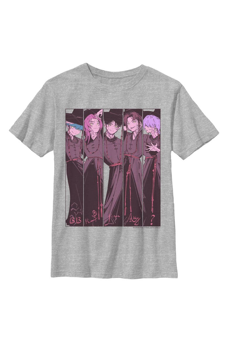 Boy's Kpop Demon Hunters Saja Boys Anime Panels  Graphic T-Shirt, Main, color, Sport Grey