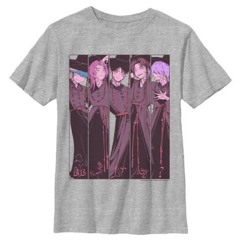 Boy's Kpop Demon Hunters Saja Boys Anime Panels  Graphic T-Shirt