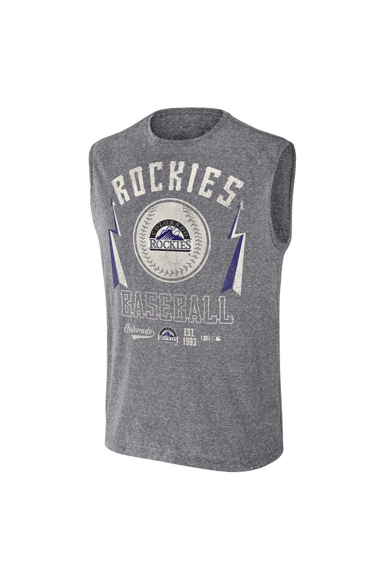 Men's Darius Rucker Collection by Fanatics Charcoal Colorado Rockies Relaxed-Fit Muscle Tank Top, Alternate, color, Charcoal