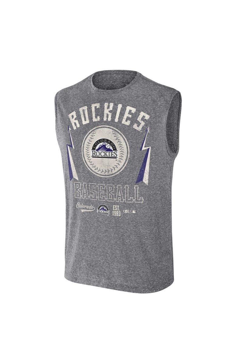 Darius Rucker Collection by Fanatics Men's Darius Rucker Collection by Fanatics Charcoal Colorado Rockies Relaxed-Fit Muscle Tank Top, Alternate, color, Charcoal
