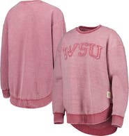 PRESSBOX Women's Pressbox Crimson Washington State Cougars Ponchoville Pullover Sweatshirt