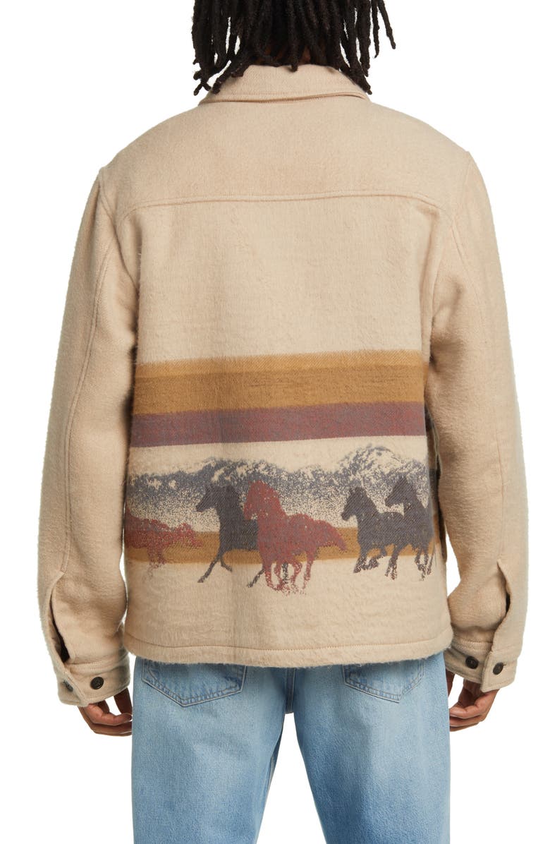 ONE OF THESE DAYS x Woolrich Stripe Overshirt, Alternate, color,