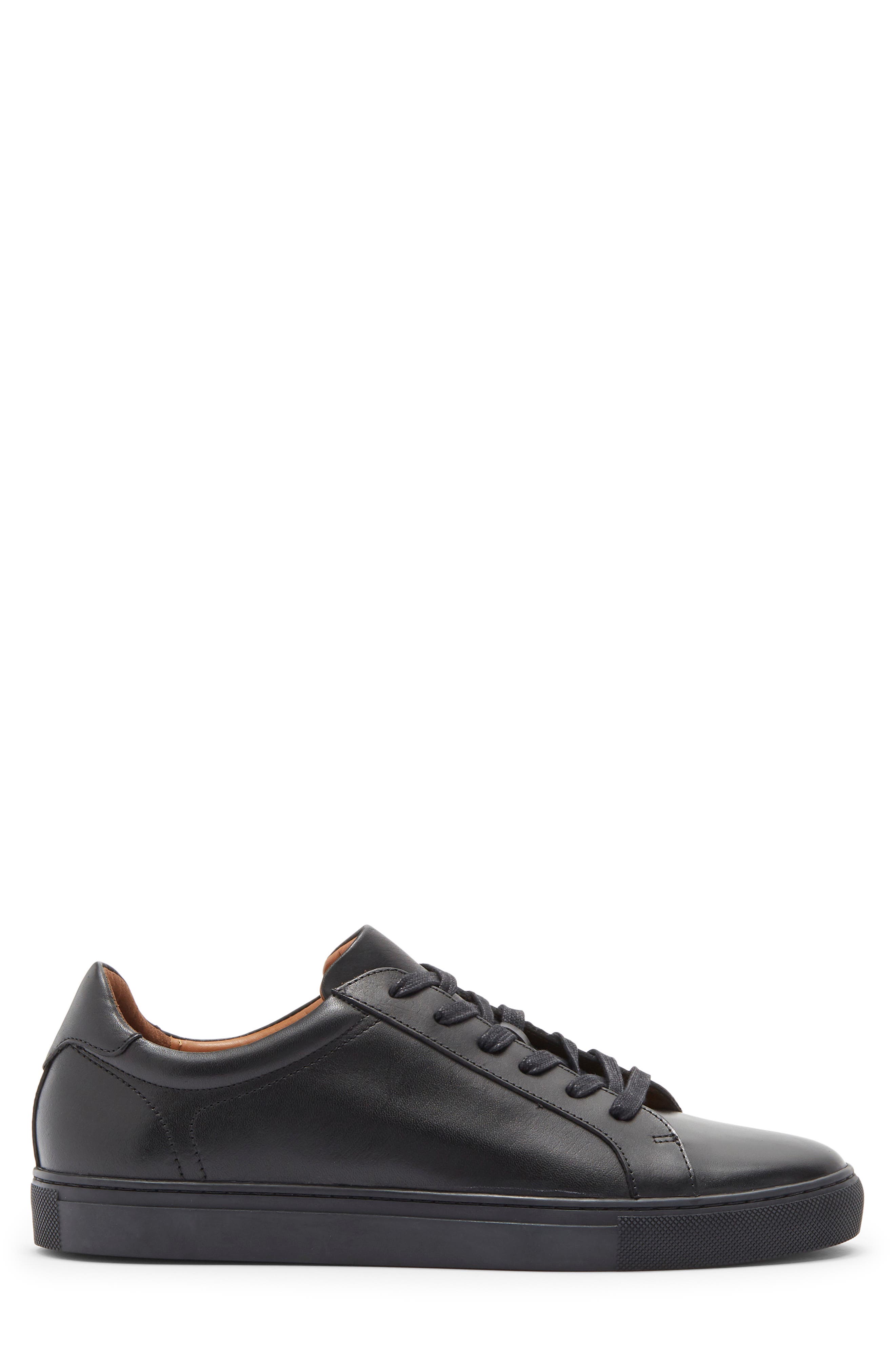 Leather Sneaker, Alternate, color, TRIPLE BLACK