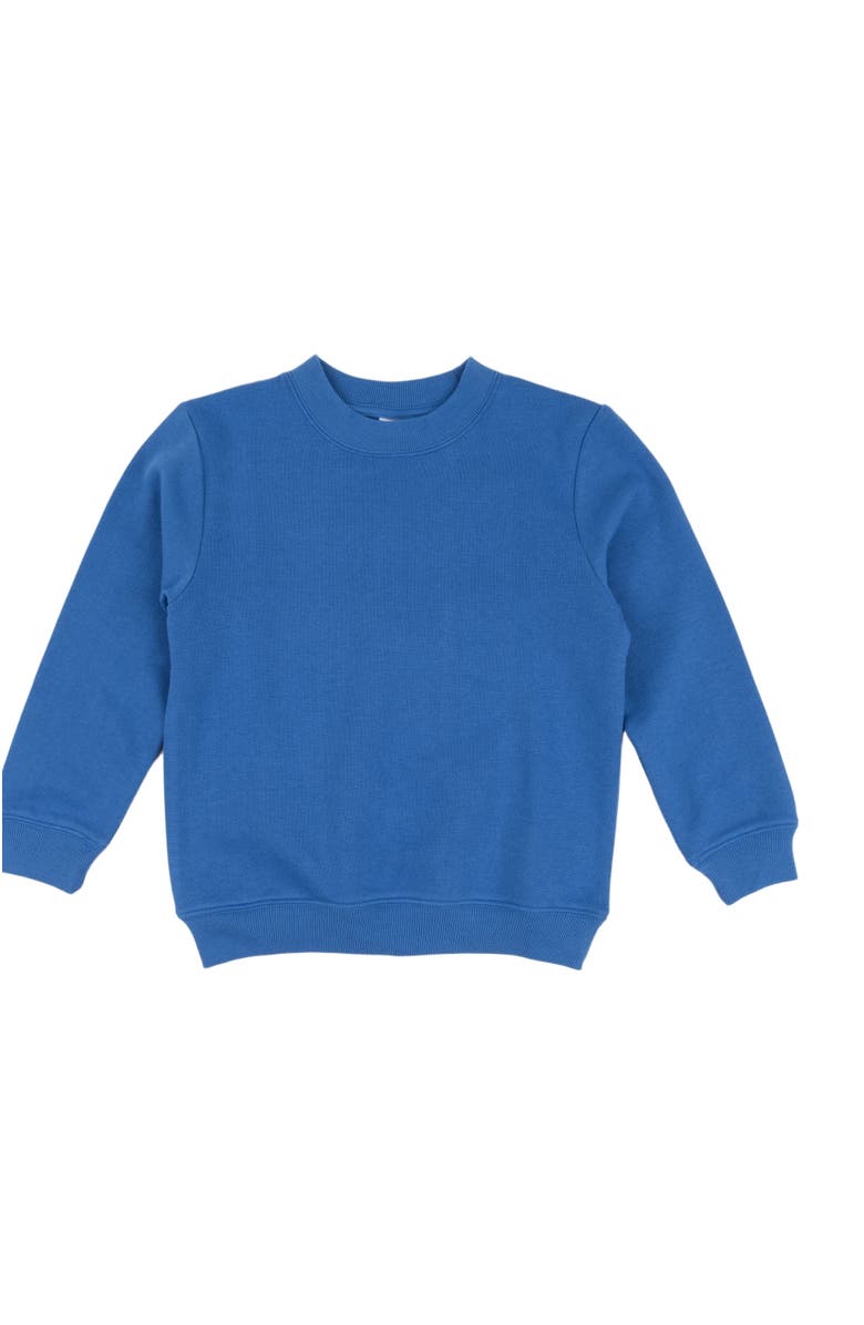 Leveret Kids Pullover Sweatshirt, Long Sleeve, Solid Colors, Alternate, color, Royal Blue