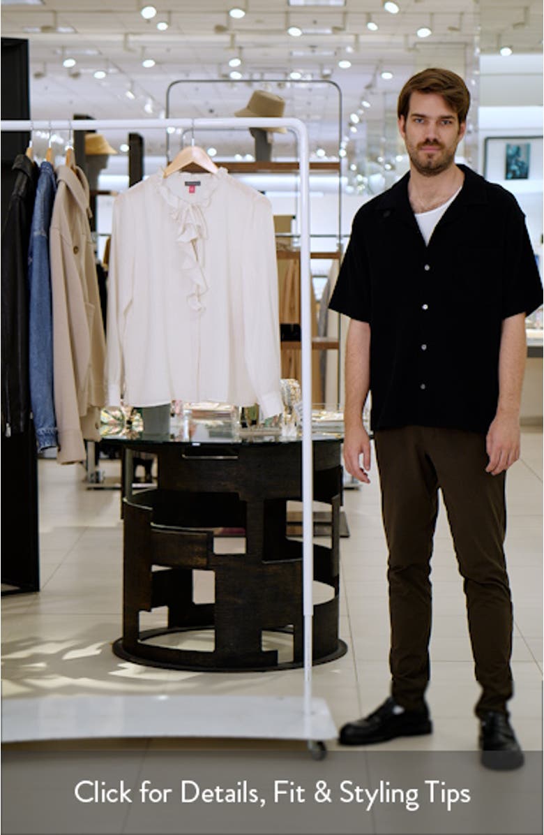 Stripe Ruffle Button-Up Shirt, sales video thumbnail