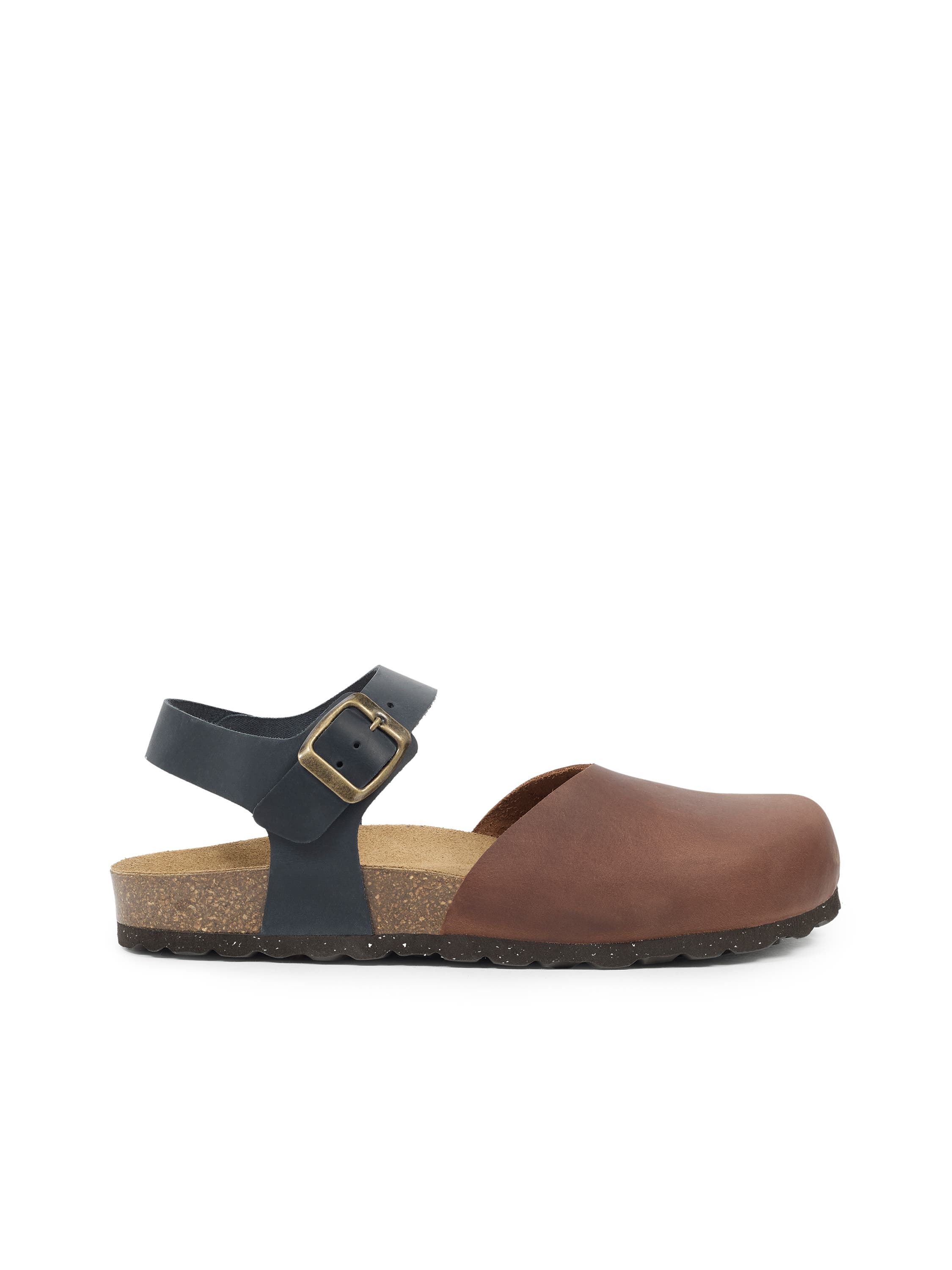 Closed Toe Sandal, Main, color, COGNAC / NAVY