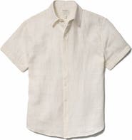 Bonobos Montauk Stripe Jacquard Short Sleeve Linen Button-Up Shirt