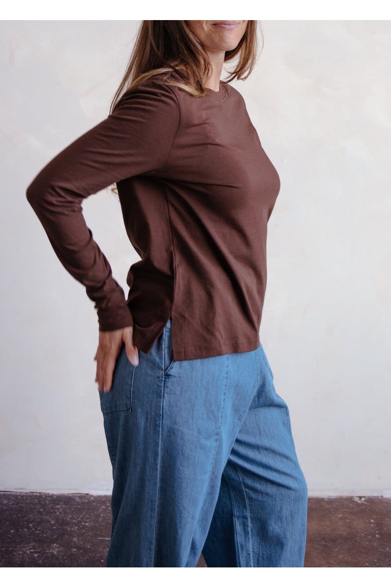 The Simple Long Sleeve Women, Main, color, chocolate