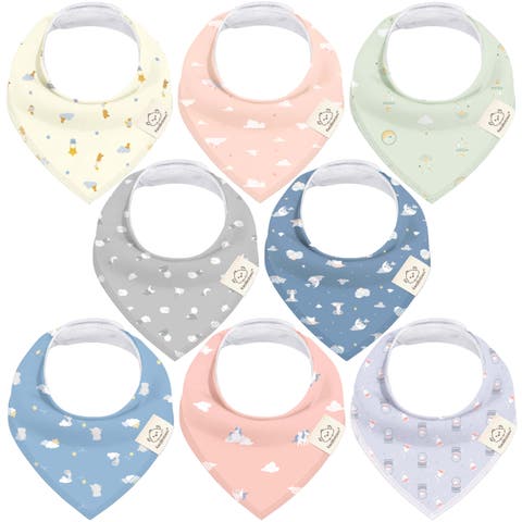 8-Pack Organic Bandana Bibs (Girl)