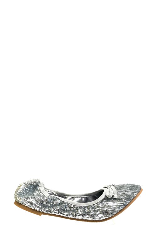 Ninety Union Sequin Ballerina Flat In Silver