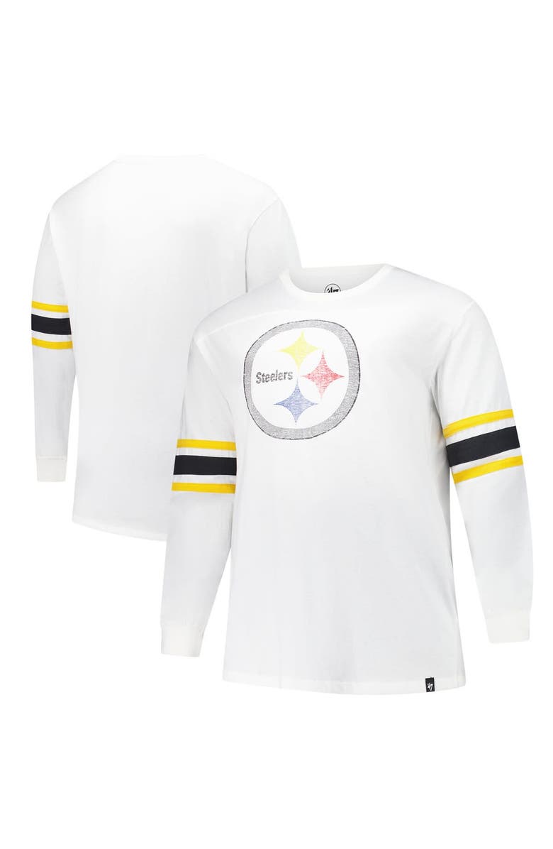 '47 Men's '47 White Pittsburgh Steelers Big & Tall Premier Brex Long Sleeve T-Shirt, Main, color, White