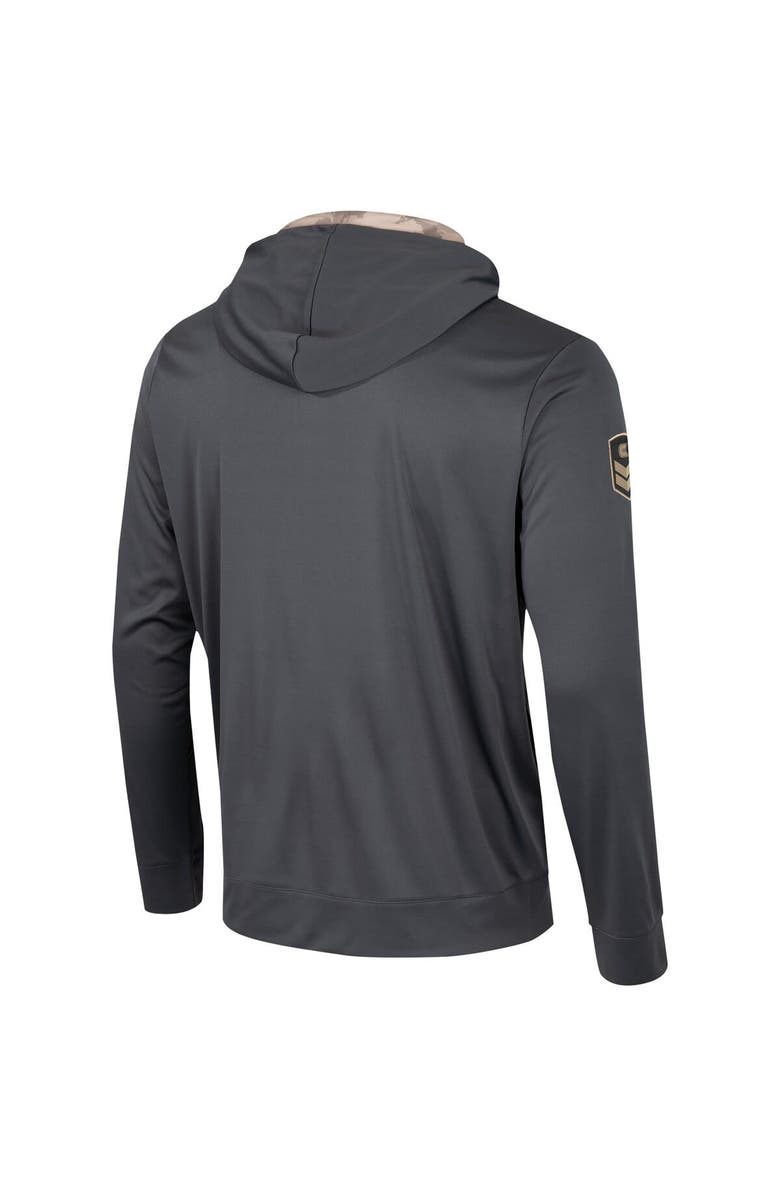 COLOSSEUM Men's Colosseum Charcoal West Virginia Mountaineers OHT Military Appreciation Long Sleeve Hoodie T-Shirt, Alternate, color, Charcoal