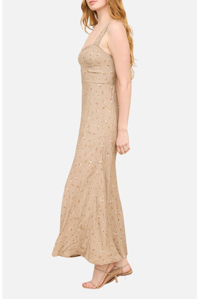 Floral A-Line Sundress, Alternate, color, TAUPE