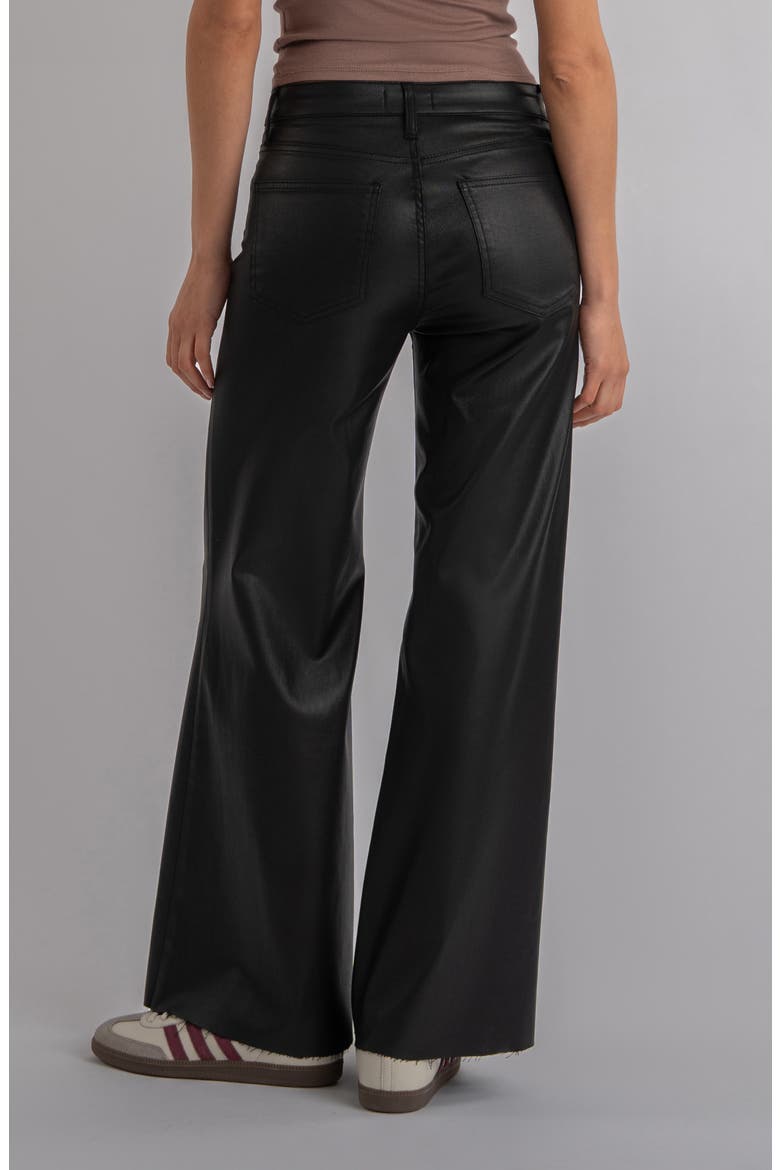 Ryan Fab Ab Coated High Waist Super Wide Leg Jeans, Alternate, color, BLACK