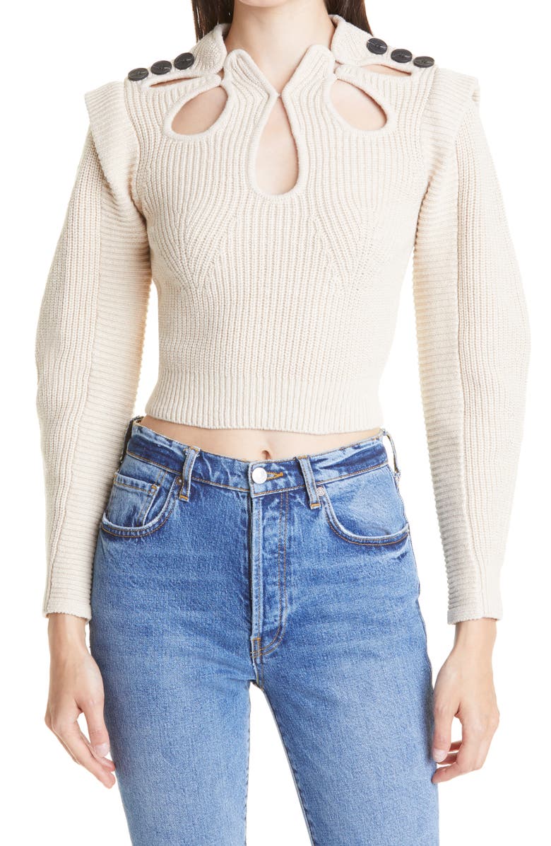 Self-Portrait Sand Knit Sweater, Main, color, 