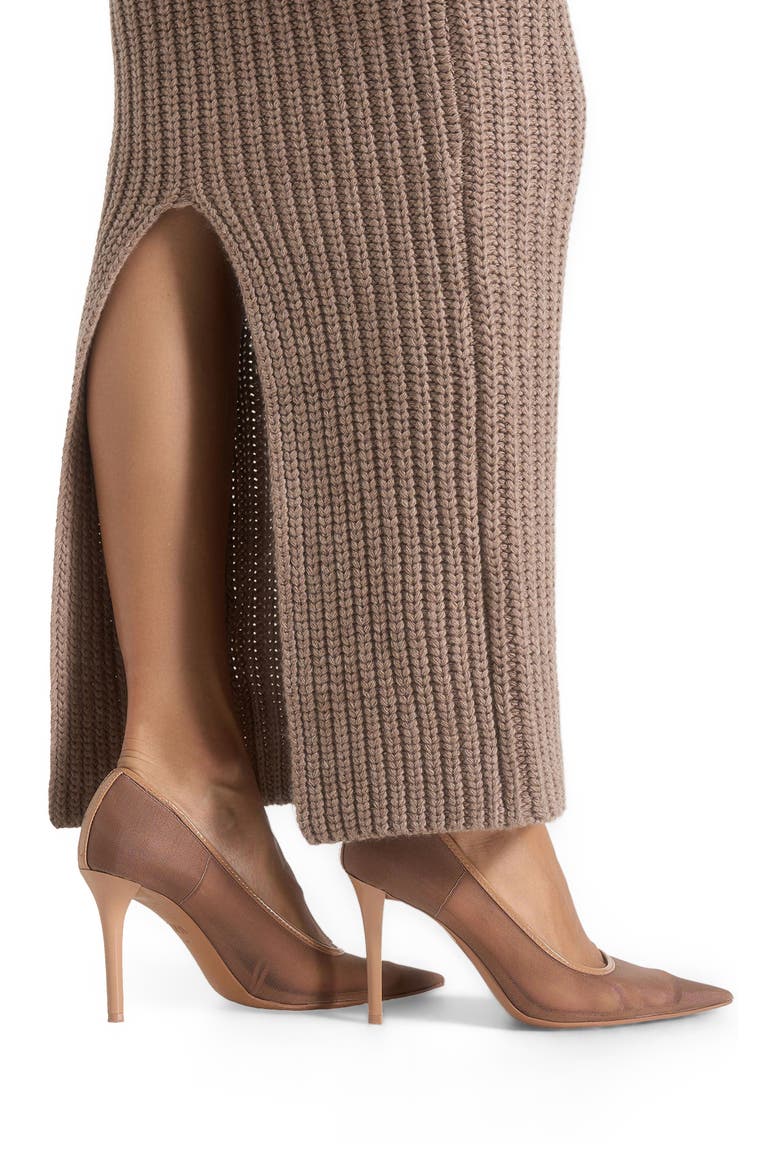 Lyra Knit Maxi Skirt with Foldover, Alternate, color, Taupe