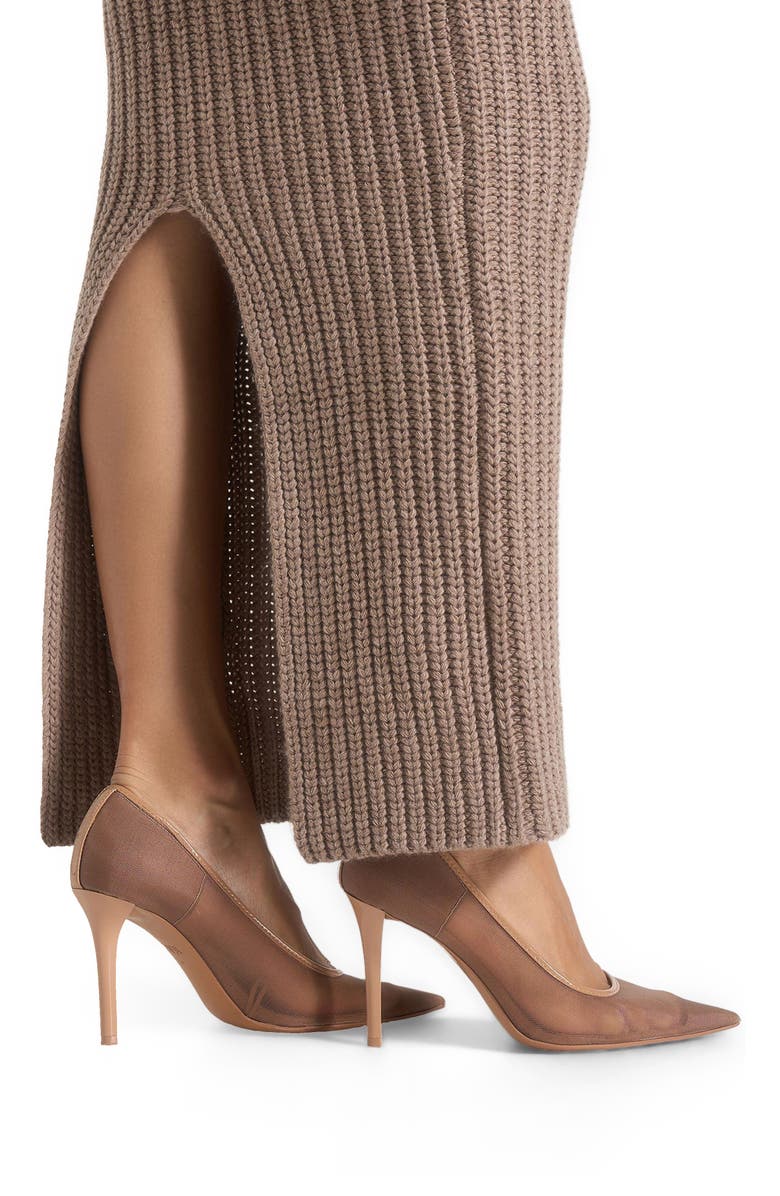 Manière De Voir Lyra Knit Maxi Skirt with Foldover, Alternate, color, Taupe