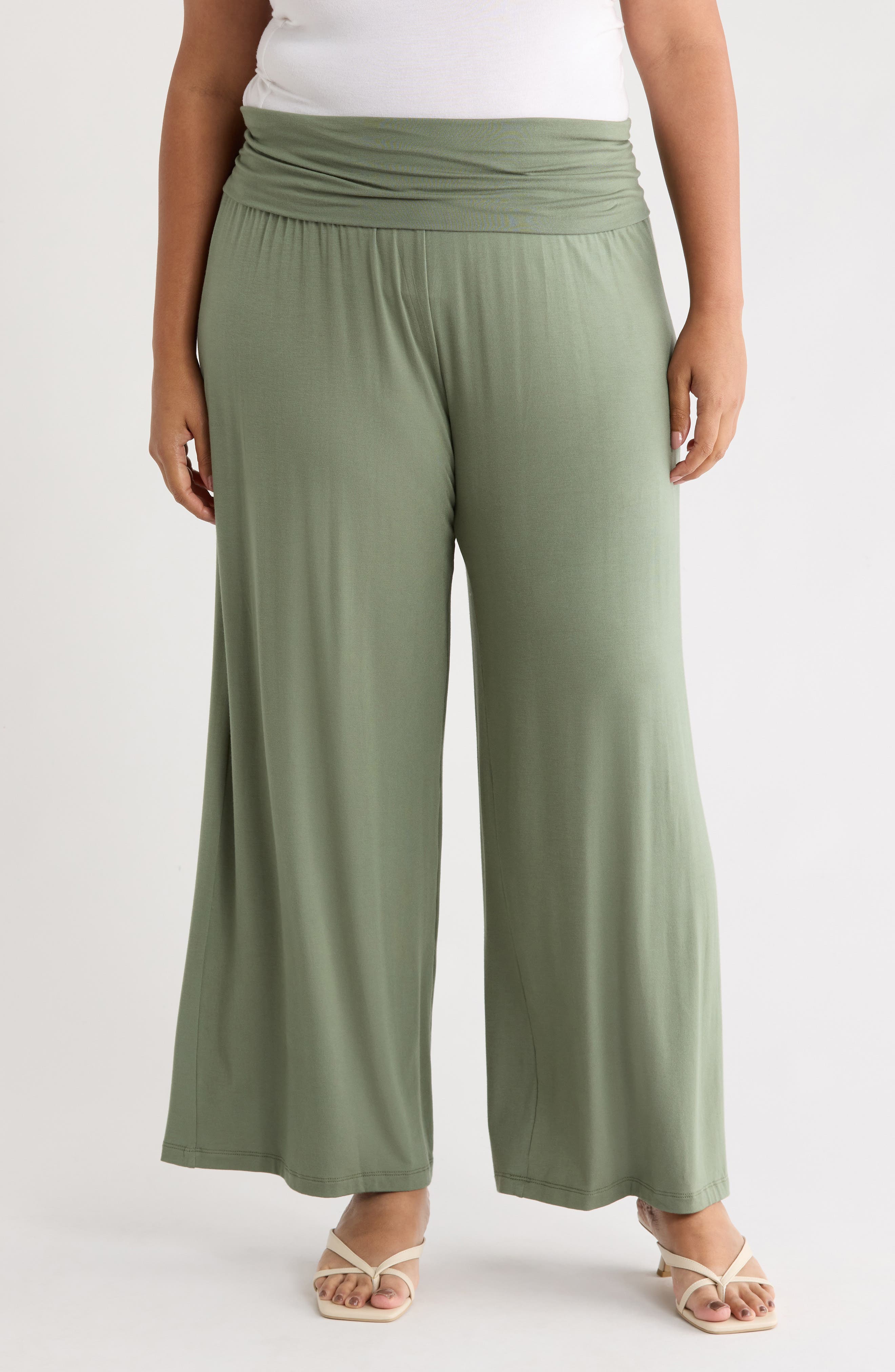 Foldover Jersey Wide Leg Pants - image 5