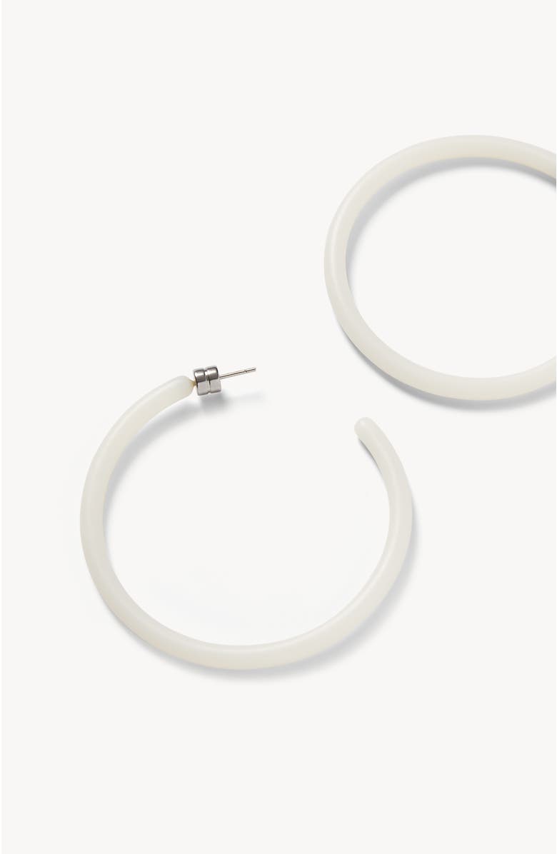 MACHETE Large Hoops, Alternate, color, Milk Glass Matte