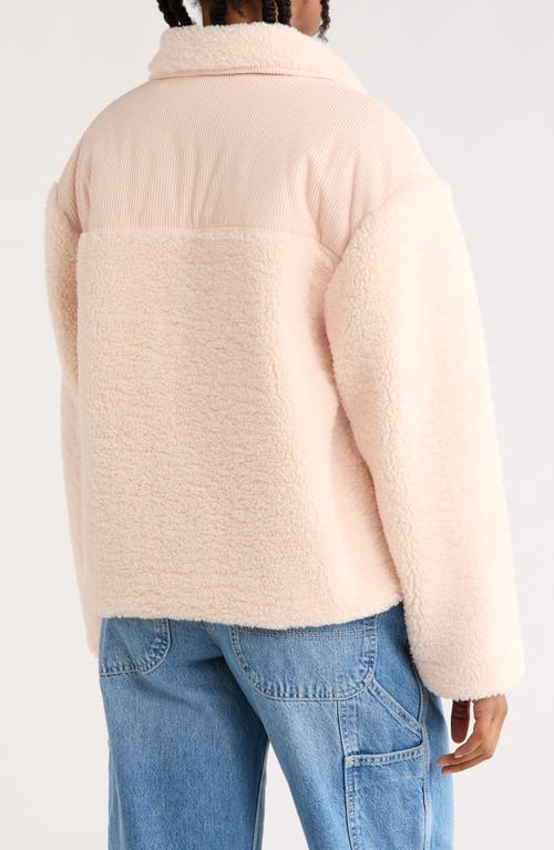 Thread & Supply Corduroy & Faux Shearling Jacket In Pink