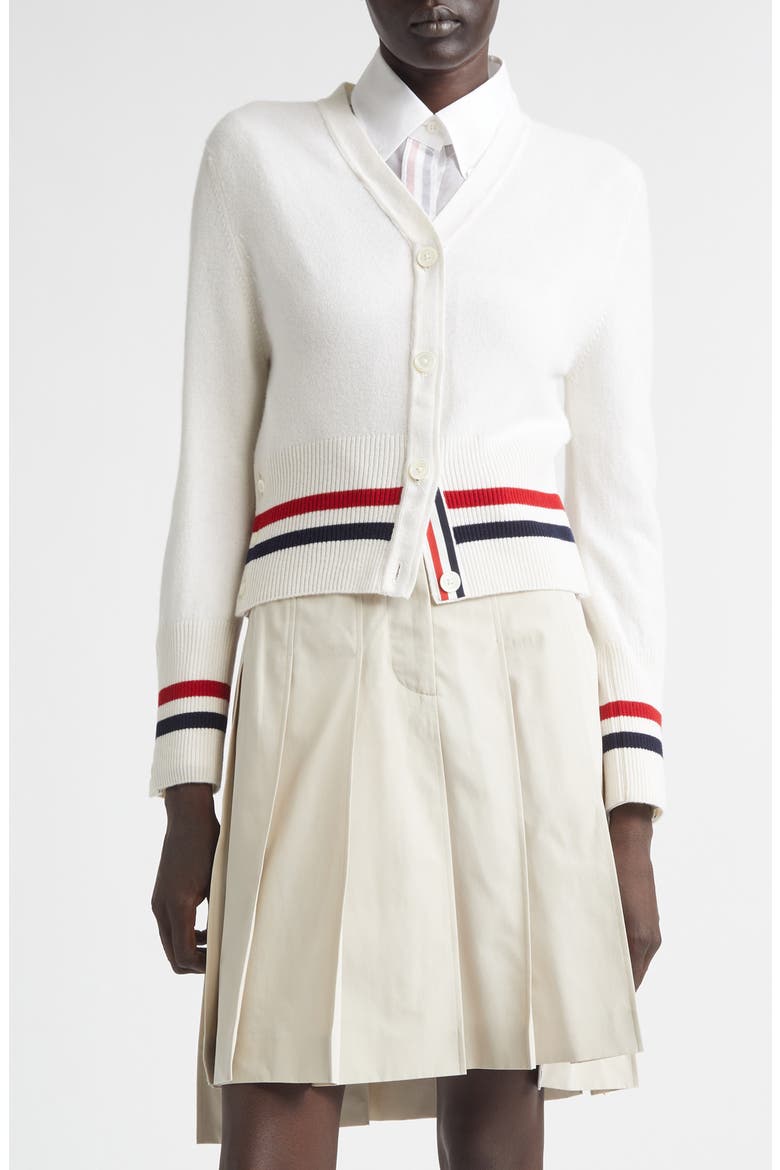 Shrunken Cashmere Cardigan, Main, color, WHITE