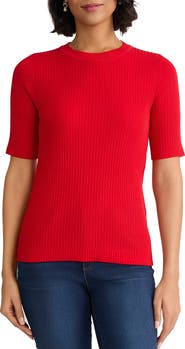 Jones New York Sutton Crewneck Short Sleeve Sweater