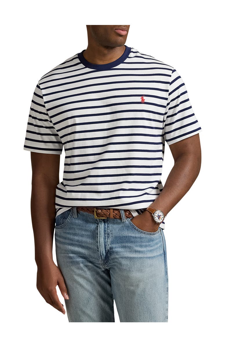 Polo Ralph Lauren Big & Tall Striped Jersey Crewneck T-Shirt, Main, color,