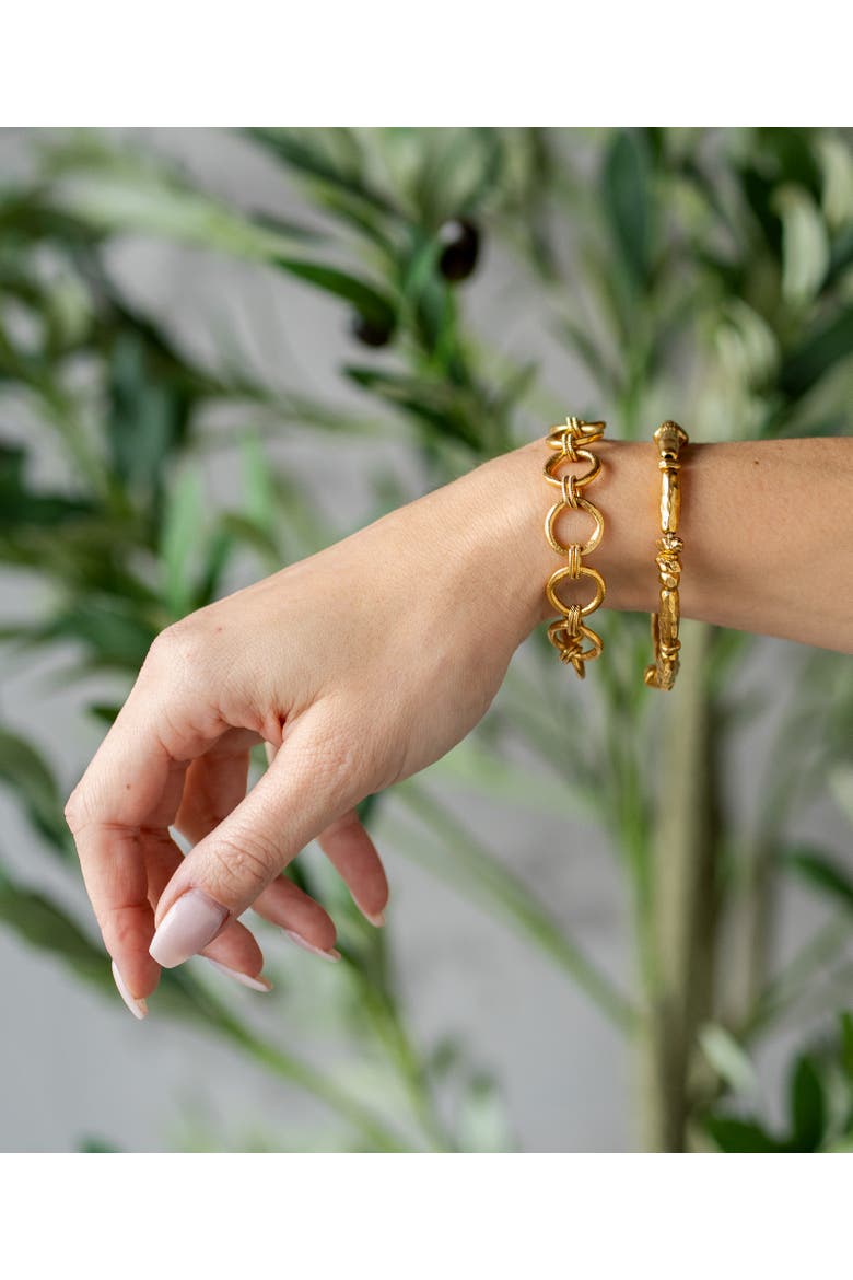 Rectangle Bead Bracelet, Alternate, color, Gold