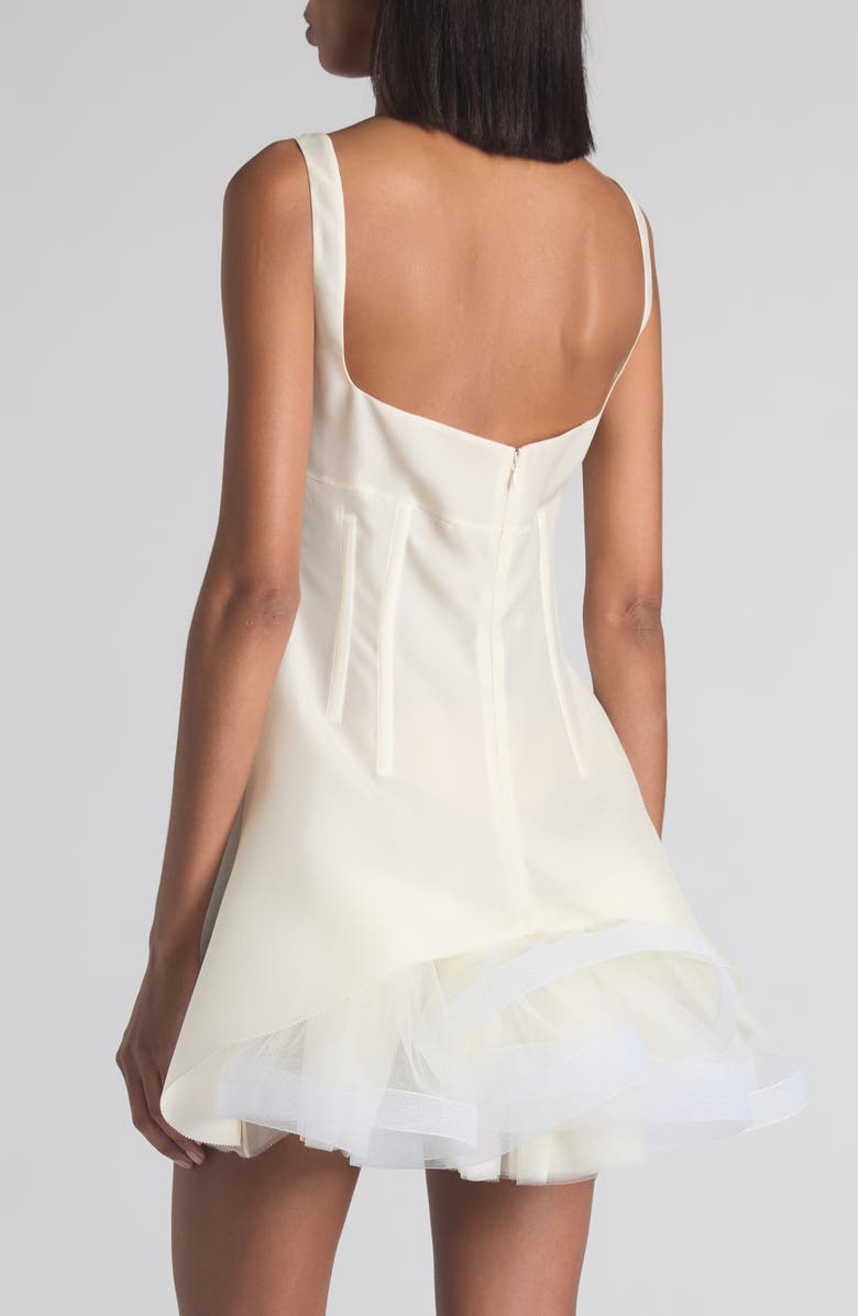 McQueen Corset Silk Minidress, Alternate, color, Chalk