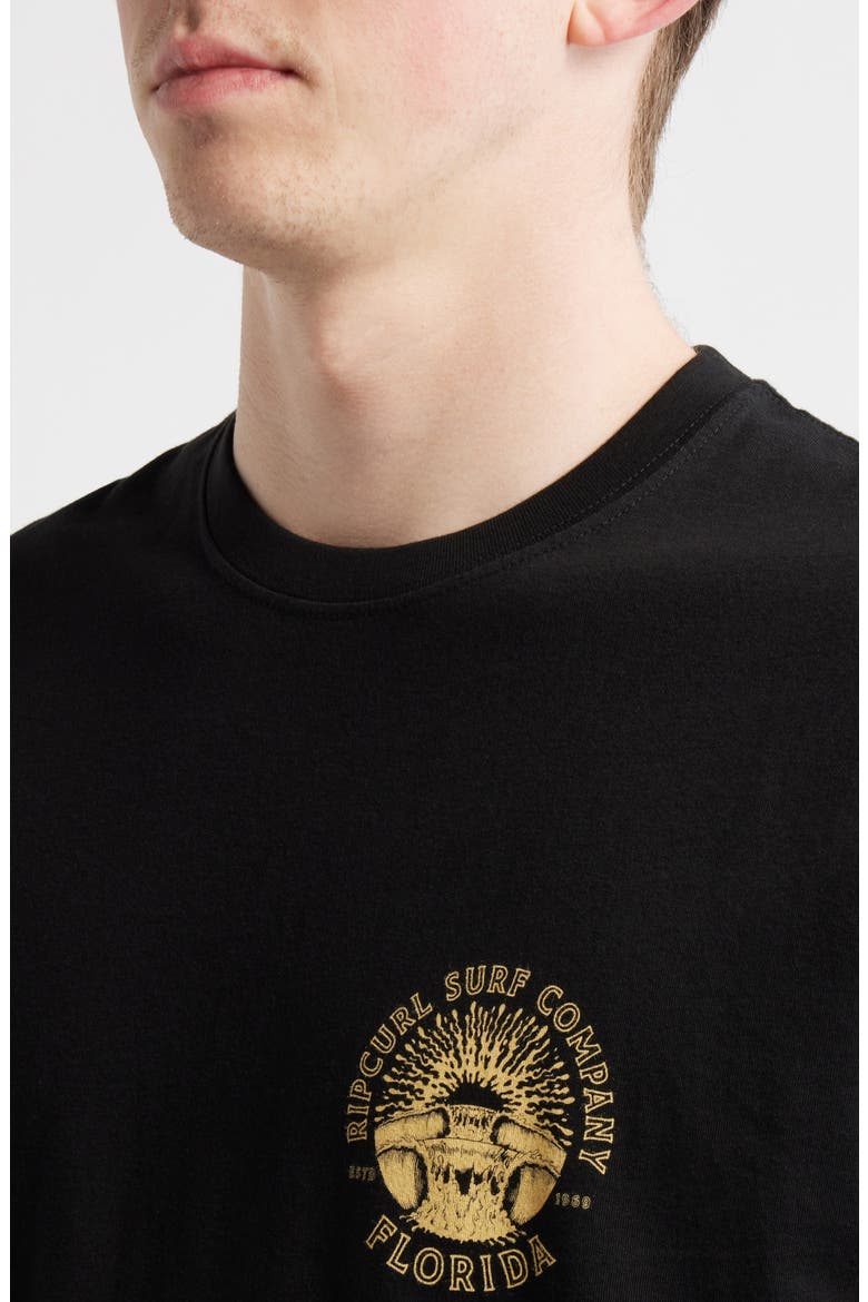 Sunrise Logo Cotton T-Shirt, Alternate, color, BLACK FLORIDA